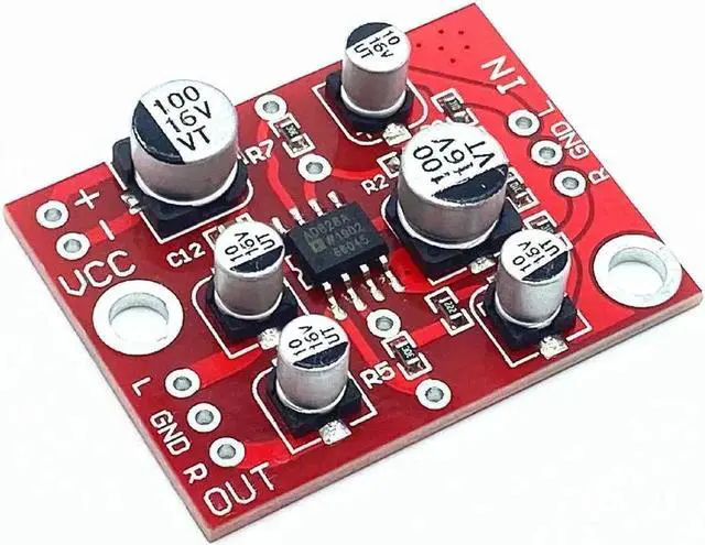 Main image of DC 5V-15V 12V AD828 Stereo Preamplifier Board, Dual Channel Audio Preamp Amplifier Module
