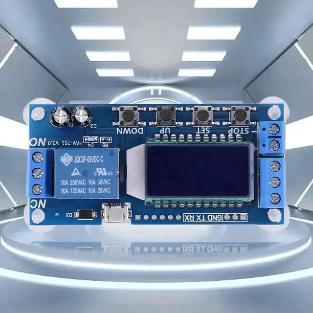 Alt view image 2 of 3 - XY-LJ02 Timing Delay Trigger Relay Module with LCD Screen, 6-30V DC & USB 5V Dual Power Supply, Automatic Control Timer Switch Board