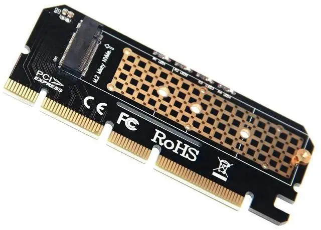 Main image of M.2 NVMe M Key SSD to PCIe 3.0 X16 Adapter Card with LED Indicator, Supports 2230-2280 NGFF Drives, Compatible with PCIe X4/X8/X16 Slots