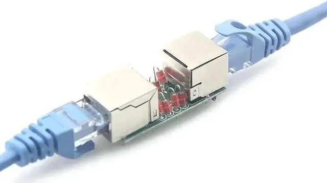 Alt view image 3 of 6 - RJ45 Surge Lightning Protector Inline Coupler, Cat5e/Cat6/Cat7 LAN Cable RJ45 Extender Adapter