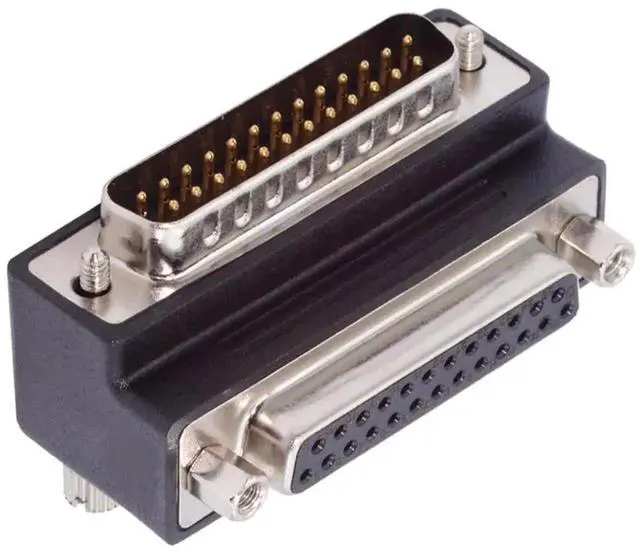 Main image of 90 Degree Up Angled DB25 DSUB Extension Adapter, Male Nut to Female Screw DB25 Connector, Compatible with Parallel LPT Port & AES/EBU Digital Audio Equipment