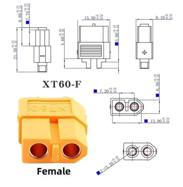 Alt view image 2 of 7 - SC100 Fast Charging XT60 Female to XT60 Female Adapter for RC LiPo Battery, Drone & Aeromodelling