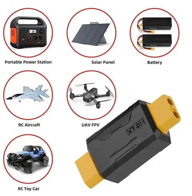 Alt view image 6 of 7 - SC100 Fast Charging XT60 Female to XT60 Female Adapter for RC LiPo Battery, Drone & Aeromodelling