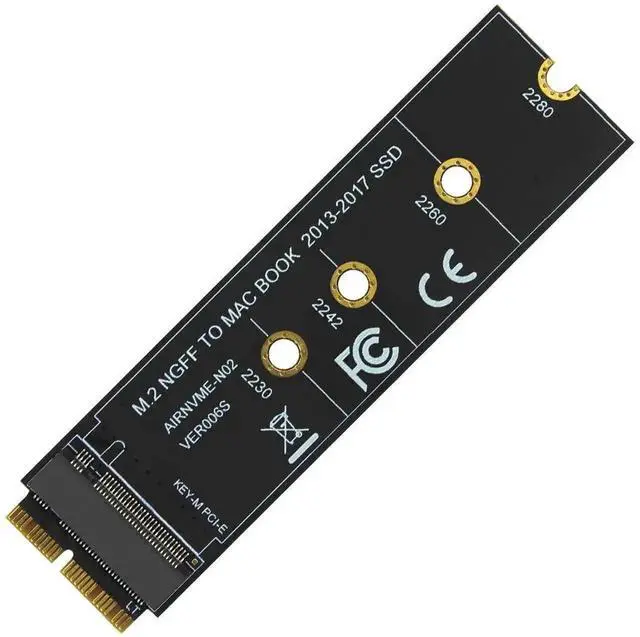 Alt view image 3 of 7 - M.2 M-Key to 12+16Pin SSD Adapter Card, Fits MacBook Air/Pro 20132017 A1465 A1466 A1398 A1502 A1419, Supports 22302280 NVMe SSD