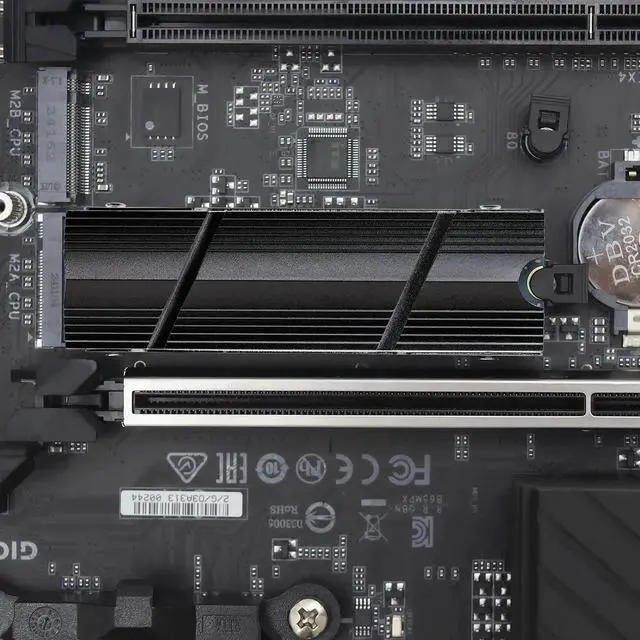 Alt view image 7 of 7 - Black Double-Sided Aluminum M.2 2280 SSD Heatsink with Thermal Pads, Compatible with PC & PS5 NVMe SSD