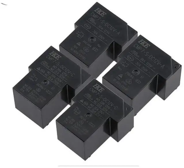 Alt view image 3 of 4 - HKE CMP7-S-DC5V-A / CMP7-S-DC12V-A 5-Pin Power Signal Relay, 30A High Current PCB Mount Electromagnetic Relay