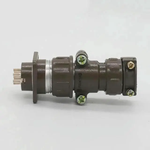 Alt view image 2 of 3 - M20 7-Pin Industrial Circular Waterproof Connector, 10A Rated Current, Bulkhead Mount Male Socket & Female Plug, Solder Type Cable Wiring Adapter