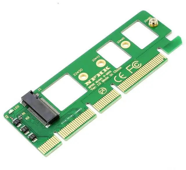 Main image of M-Key M.2 NVME AHCI SSD to PCIe 3.0 X4/X8/X16 Adapter Card, NGFF SSD PCIe Riser Converter Compatible with Samsung XP941 SM951 PM951 A110, Green PCB