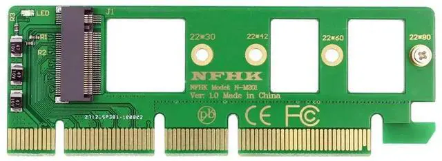 Alt view image 2 of 7 - M-Key M.2 NVME AHCI SSD to PCIe 3.0 X4/X8/X16 Adapter Card, NGFF SSD PCIe Riser Converter Compatible with Samsung XP941 SM951 PM951 A110, Green PCB