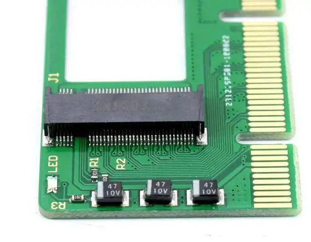 Alt view image 3 of 7 - M-Key M.2 NVME AHCI SSD to PCIe 3.0 X4/X8/X16 Adapter Card, NGFF SSD PCIe Riser Converter Compatible with Samsung XP941 SM951 PM951 A110, Green PCB