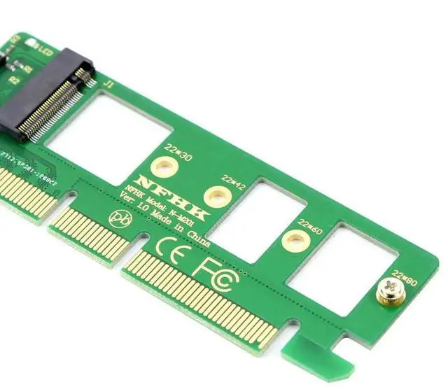 Alt view image 5 of 7 - M-Key M.2 NVME AHCI SSD to PCIe 3.0 X4/X8/X16 Adapter Card, NGFF SSD PCIe Riser Converter Compatible with Samsung XP941 SM951 PM951 A110, Green PCB
