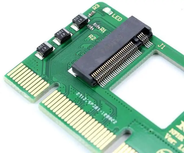 Alt view image 6 of 7 - M-Key M.2 NVME AHCI SSD to PCIe 3.0 X4/X8/X16 Adapter Card, NGFF SSD PCIe Riser Converter Compatible with Samsung XP941 SM951 PM951 A110, Green PCB