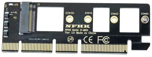Alt view image 4 of 4 - M-Key M.2 NVME AHCI SSD to PCIe 3.0 X4/X8/X16 Adapter Card, NGFF PCIe Riser Converter Compatible with Samsung XP941 SM951 PM951 A110, Black PCB