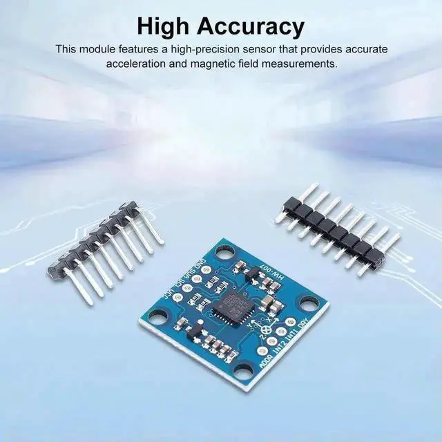 Alt view image 2 of 3 - GY-51 LSM303 LSM303D LSM303DLH 3-Axis Electronic Compass & Accelerometer Module, 3-5V IIC 3 Axis Magnetometer Sensor Module