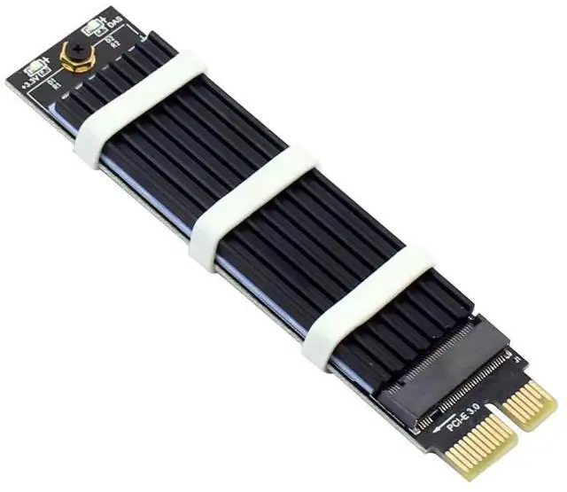 Alt view image 4 of 7 - PCIe 3.0 X1 to M.2 M-Key NVMe SSD Adapter Card with Black Heatsink, Full Speed Support, Fits 2230/2242/2260/2280 NGFF SSD
