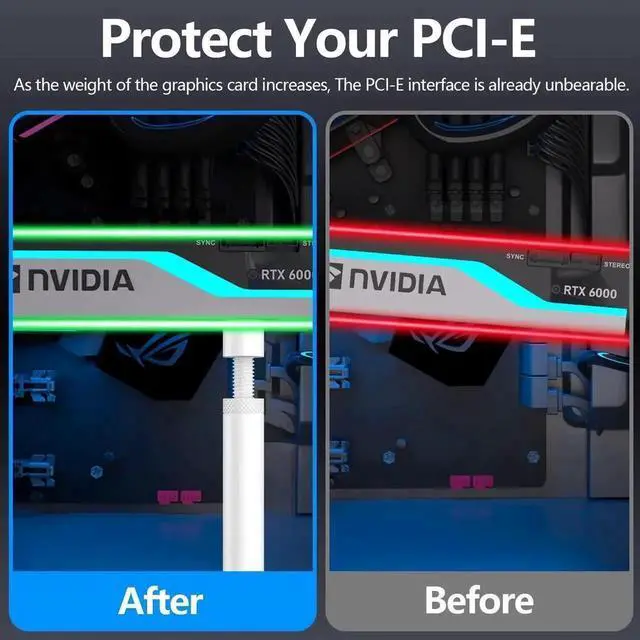 Alt view image 4 of 6 - L Size Adjustable Magnetic GPU Support Bracket, Anti-Slip GPU Sag Holder for Universal Graphics Cards