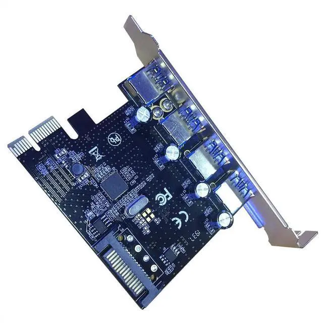 Alt view image 6 of 6 - PCI-E to 4-Port USB 3.0 Expansion Card, PCIe USB Hub Adapter with 15-Pin SATA Power Port