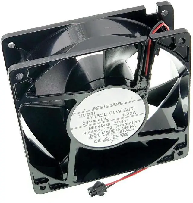 Alt view image 4 of 7 - 4715SL-05W-B60 Industrial Cooling Fan, DC24V 1.2A 28.8W, 120×120×38mm 4700RPM 2-Wire Fan for Inverter