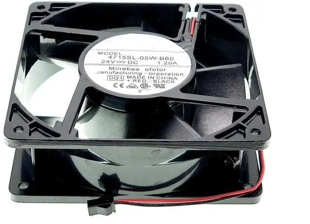 Alt view image 6 of 7 - 4715SL-05W-B60 Industrial Cooling Fan, DC24V 1.2A 28.8W, 120×120×38mm 4700RPM 2-Wire Fan for Inverter