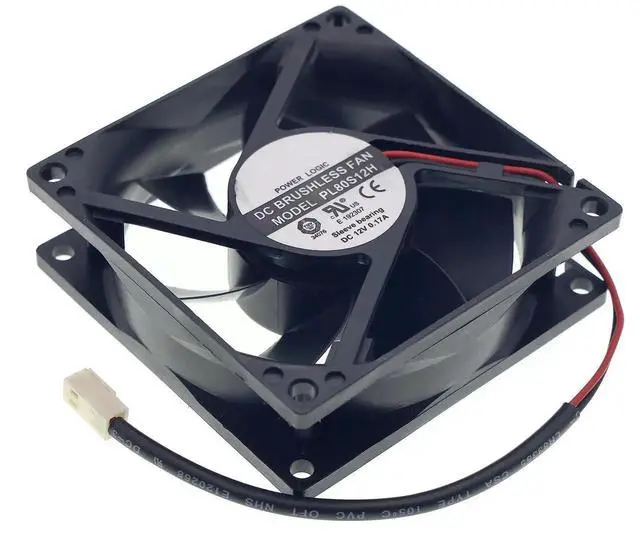Alt view image 4 of 7 - 80x80x25mm Cooling Fan, PL80S12H DC12V 0.17A 2-Wire Replacement Fan