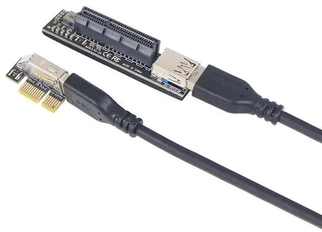 Main image of PCIe X1 to X4 Riser Card, USB 3.0 PCI-E SATA Expansion Adapter Extender