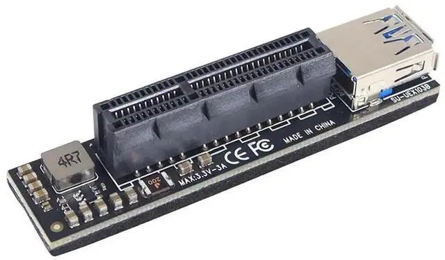 Alt view image 4 of 6 - PCIe X1 to X4 Riser Card, USB 3.0 & SATA Expansion Adapter Card