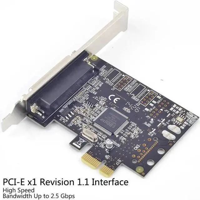 Alt view image 2 of 6 - PCIe x1 to DB25 Parallel Port Card, MCS9900 Chip IEEE1284 LPT Printer Adapter