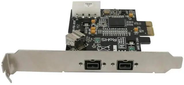 Alt view image 3 of 6 - PCIe x1 3-Port IEEE 1394B FireWire 800 Controller Card
