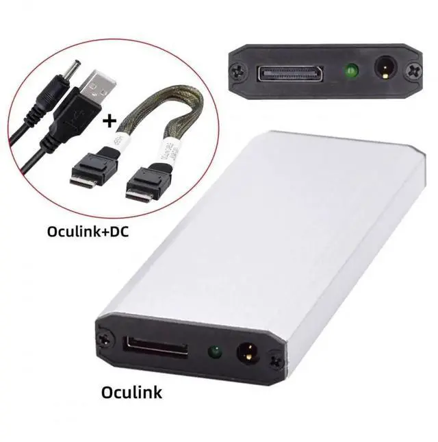 Alt view image 2 of 7 - Oculink SFF-8612/SFF-8611 to M.2 NVMe Adapter, PCIe 4.0 x4 64Gbps M-Key SSD Enclosure for 2280