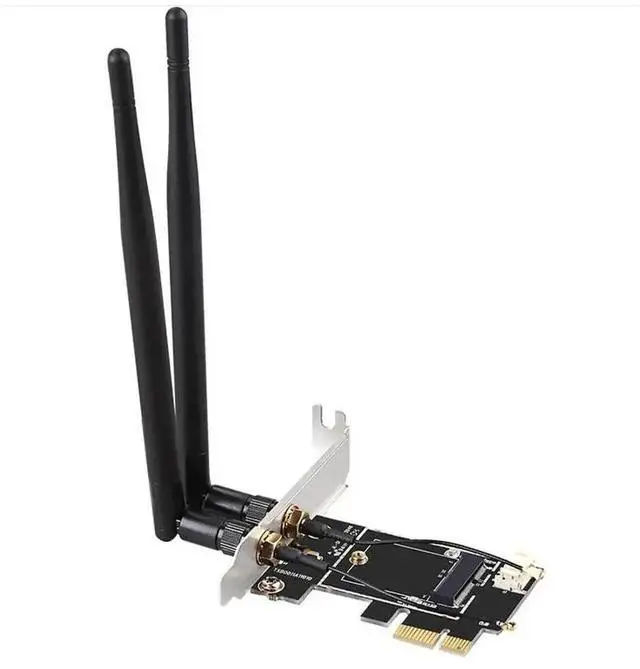 Alt view image 2 of 6 - M.2 to PCIe 1X Desktop WiFi Adapter Card with Bluetooth Cable, Compatible with AX210 AX200 AC9260 8265 8260 7265 7260 1535 QCNFA344