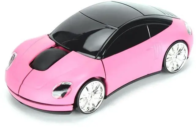 Main image of Pink 2.4GHz Wireless Gaming Mouse, Cool 3D Sports Car Shaped Wireless Mouse with USB Receiver for PC Laptop Computer