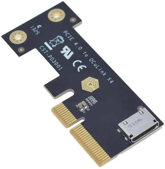 Alt view image 2 of 5 - PCIe 4.0 x4 to OCuLink SFF-8612 Adapter Card, Internal SFF-8611 Interface Expansion Card for NVMe U.2 SSD, External GPU eGPU Dock