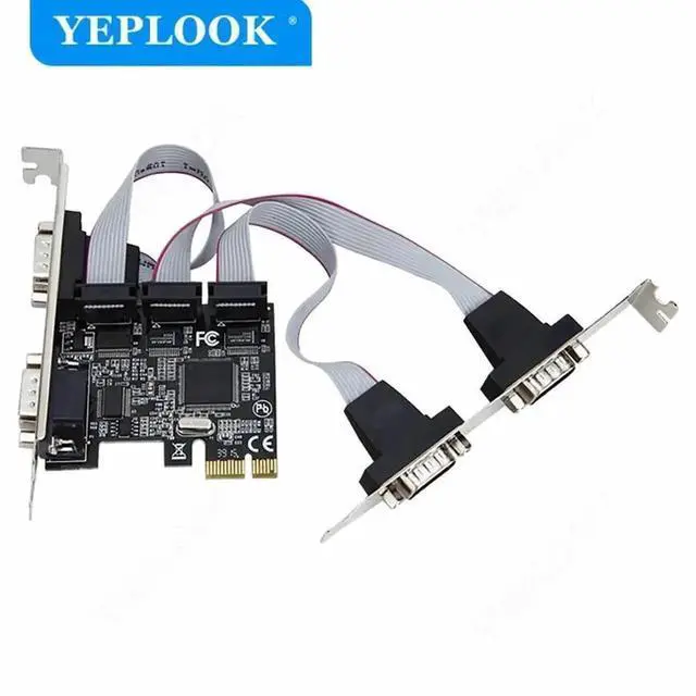 Alt view image 4 of 6 - PCIe x1 to 4-Port DB9 RS232 Serial COM Expansion Card, AX99100 ASIX Chipset Industrial I/O Adapter for Desktop PC
