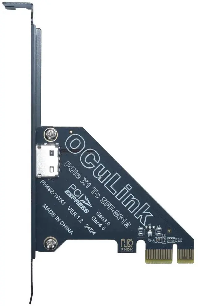 Main image of PCIe 4.0 x1 to OCuLink SFF-8612 Adapter Card, Connect via SFF-8611 Cable for eGPU Dock & External NVMe SSD