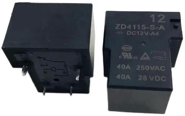 Alt view image 2 of 3 - ZD4115-S-A Electromagnetic Relay, 12VDC Coil, 4Pin Single Normally Open, 30A 250VAC, 1 Piece