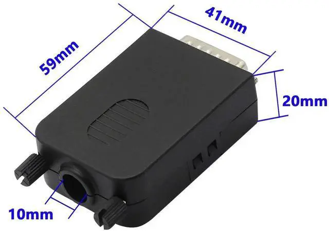 Alt view image 3 of 7 - Black DB15 Male Solderless Breakout Terminal Board with Plastic Shell & Long Mounting Screws, 15Pin D-SUB Serial Signal Screw Terminal Adapter PCB Module (MB Male Version)