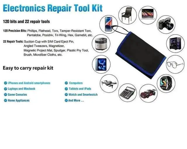 Alt view image 5 of 7 - 142 in 1 Magnetic Precision Screwdriver Repair Kit with 120 Bits, Professional Electronics Disassembly Tool Set for iPhone, MacBook, Laptop, PC, Tablet, PS4, Xbox & Nintendo Game Consoles
