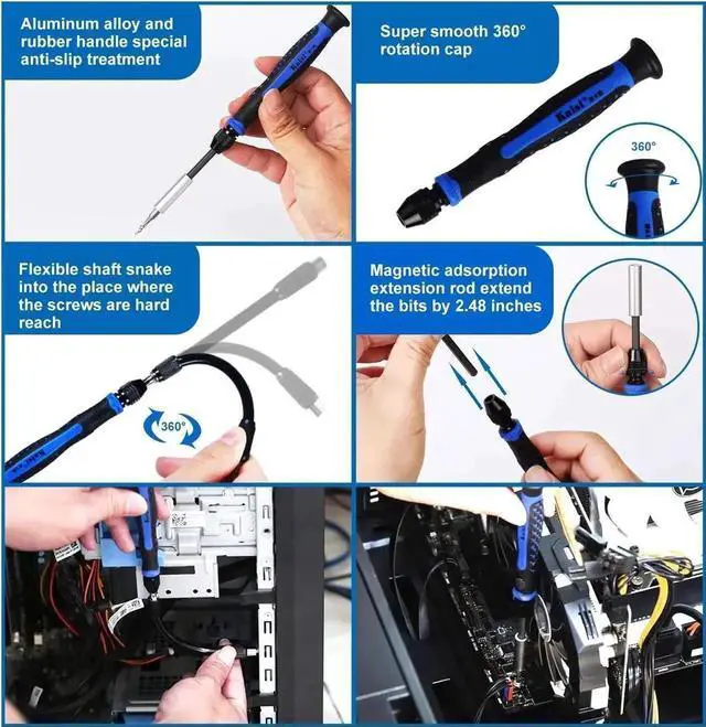 Alt view image 4 of 7 - 126-in-1 Magnetic Precision Screwdriver Repair Kit with 111 Bits for iPhone, MacBook, PC, Laptop, Tablet & Xbox