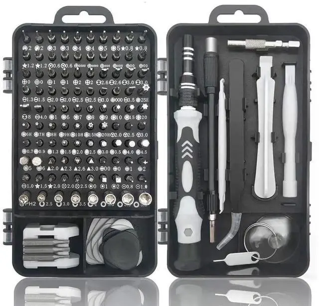 Main image of 115-in-1 Black Magnetic Precision Screwdriver Repair Kit with Storage Bag for iPhone, Laptop, PC & Electronics