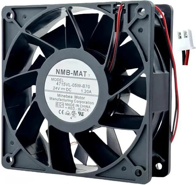 Main image of NMB-MAT 4715VL-05W-B70 Industrial Cooling Fan, DC 24V 1.20A, 120×120×38mm 2-Wire Axial Fan for Inverter