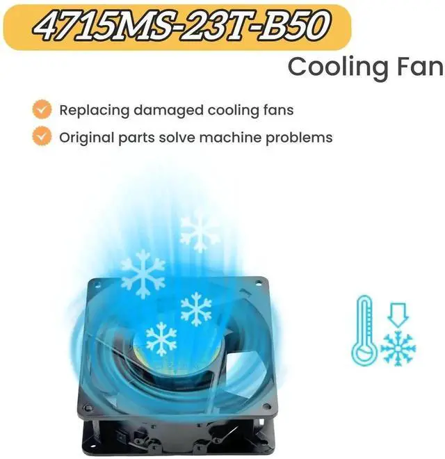 Alt view image 7 of 7 - NMB 4715MS-23T-B50 Industrial Axial Fan, 120×120×38mm AC230V 15/14W Cabinet Cooling Fan