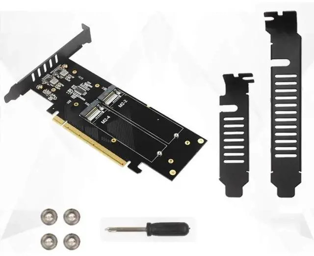 Alt view image 6 of 7 - iHyper PCIe 4.0 x16 to 4 M.2 NVMe Expansion Card, M Key 2280 SSD Adapter, 32Gbps Per Slot, VROC & NVMe RAID Supported