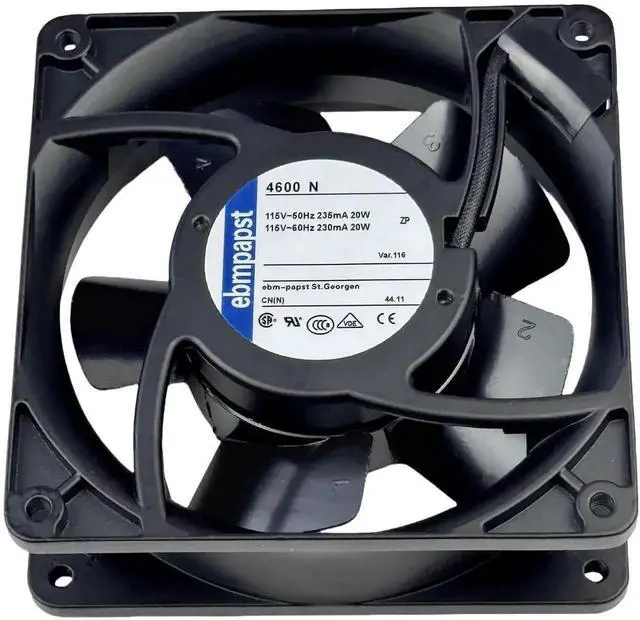 Alt view image 3 of 7 - EbmPapst 4600N 12038 Industrial Axial Cooling Fan 115V AC 20W 2-Pin All-Metal High Temp Resistant Fan, Compatible with ABB, Rittal, Delta, Siemens Industrial Cabinet & Inverter Equipment