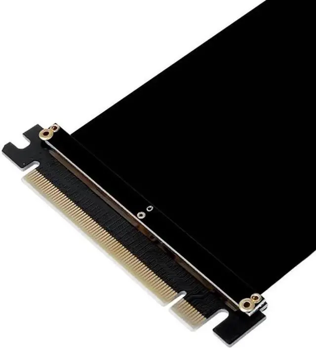 Alt view image 3 of 3 - 90 Degree L-Shaped PCIe 3.0 X16 Male to Female Extension Ribbon Cable, PCI Express X16 Graphics Card Riser Cord for GPU Mining Rig