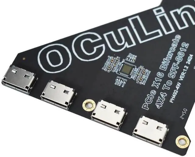 Alt view image 3 of 4 - PCIe 4.0 x16 to OCuLink SFF-8612 Adapter Card, SFF-8611 Compatible External Expansion Card for eGPU Dock & NVMe U.2 SSD