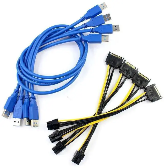 Alt view image 7 of 7 - PCIe 1X to 16X Mining Riser Card with USB 3.0 Extension Cable, Multi-GPU Expansion Adapter for Desktop PC Windows Linux