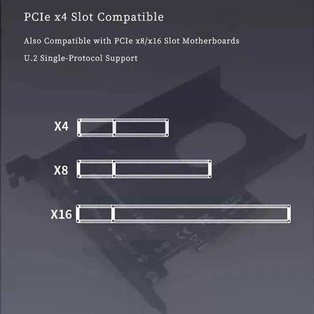 Alt view image 2 of 7 - PCIe 3.0 X4 to U.2 NVMe SSD Adapter Card with External Enclosure, 32Gbps High Speed Expansion Card, Fits PCIe X4/X8/X16 Desktop Slots