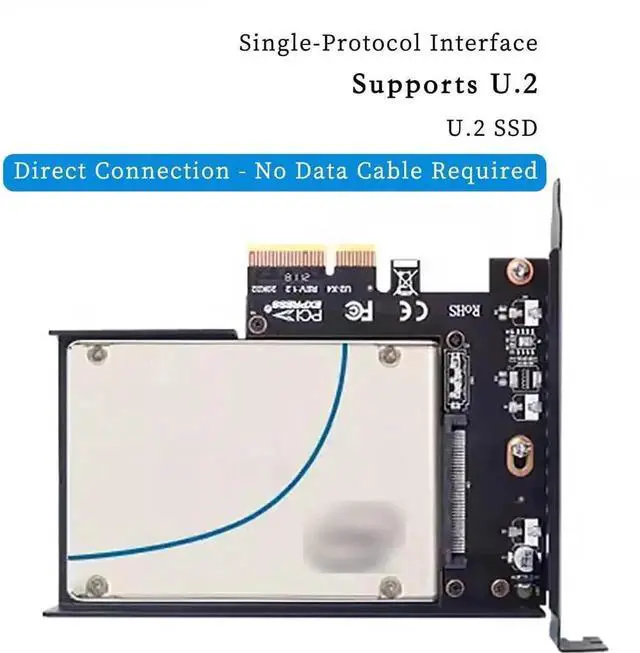 Alt view image 4 of 7 - PCIe 3.0 X4 to U.2 NVMe SSD Adapter Card with External Enclosure, 32Gbps High Speed Expansion Card, Fits PCIe X4/X8/X16 Desktop Slots