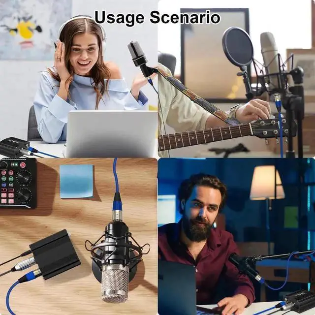 Alt view image 6 of 7 - 1 Channel 48V Phantom Power Supply with Power Adapter, Universal for All Condenser Microphones, Professional Black Phantom Power for Studio Recording & Music Production
