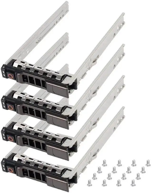 Main image of 4 Pack 2.5 Inch SAS SATA Hard Drive Tray Caddy G176J, SFF SSD HDD Mount Bracket Compatible with Dell PowerEdge R610 R620 R710 T710 R720 R815 R820 Servers